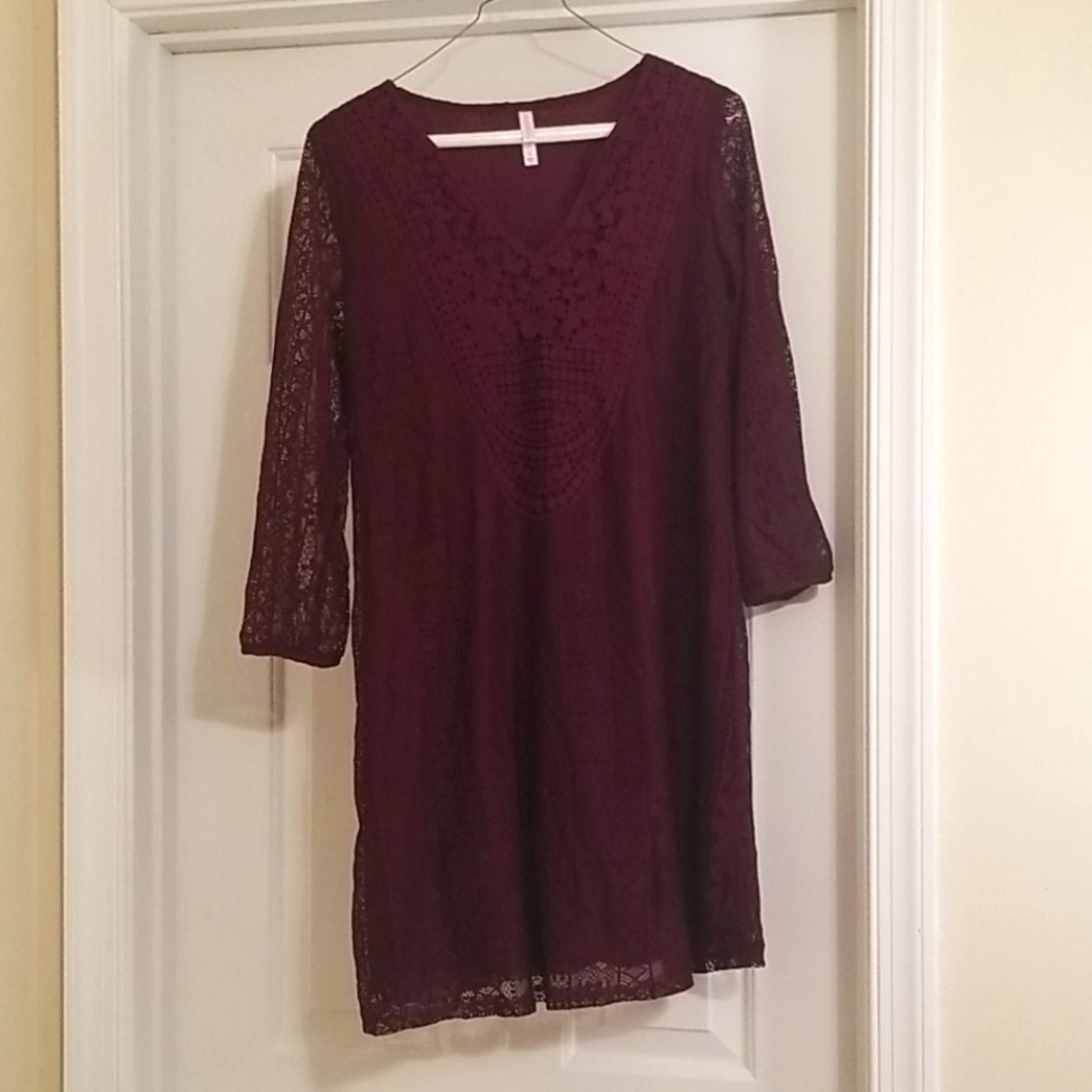 Burgundy mini dress